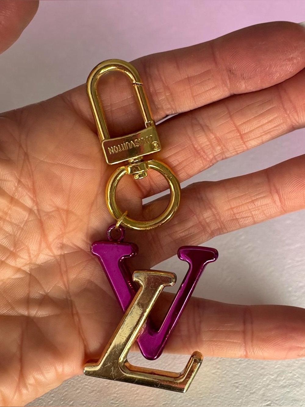 2 Authentic Louis Vuitton charm & Key chain upcycled with Bag Charm Keychain - Picture 3 of 7